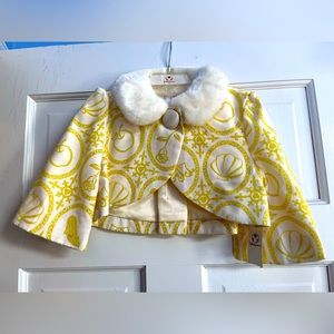 NWT Disney Princess Exclusive Gold Fur Collar Bolero Jacket - Size 4 ~ RARE ~